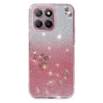 KADEM For Honor X8 5G / X6 4G / 70 Lite 5G Rhinsten Blomst Telefoncover Glitter Gradient TPU Cover