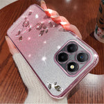 KADEM For Honor X8 5G / X6 4G / 70 Lite 5G Rhinsten Blomst Telefoncover Glitter Gradient TPU Cover