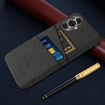 Dual Card Holder Phone Case for Huawei nova 11 / nova 12s 4G / nova 12 Lite 4G , PC + Cloth Protective Phone Cover