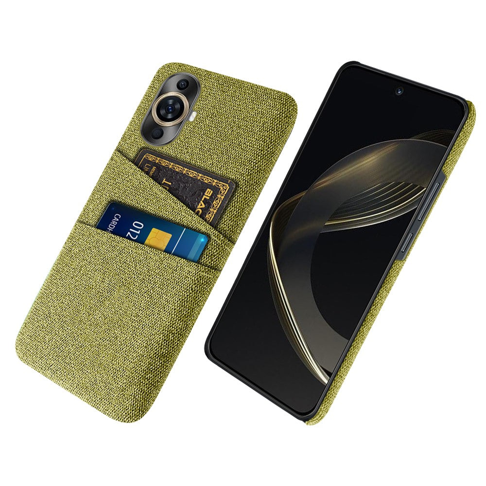 Dual Card Holder Phone Case for Huawei nova 11 / nova 12s 4G / nova 12 Lite 4G , PC + Cloth Protective Phone Cover