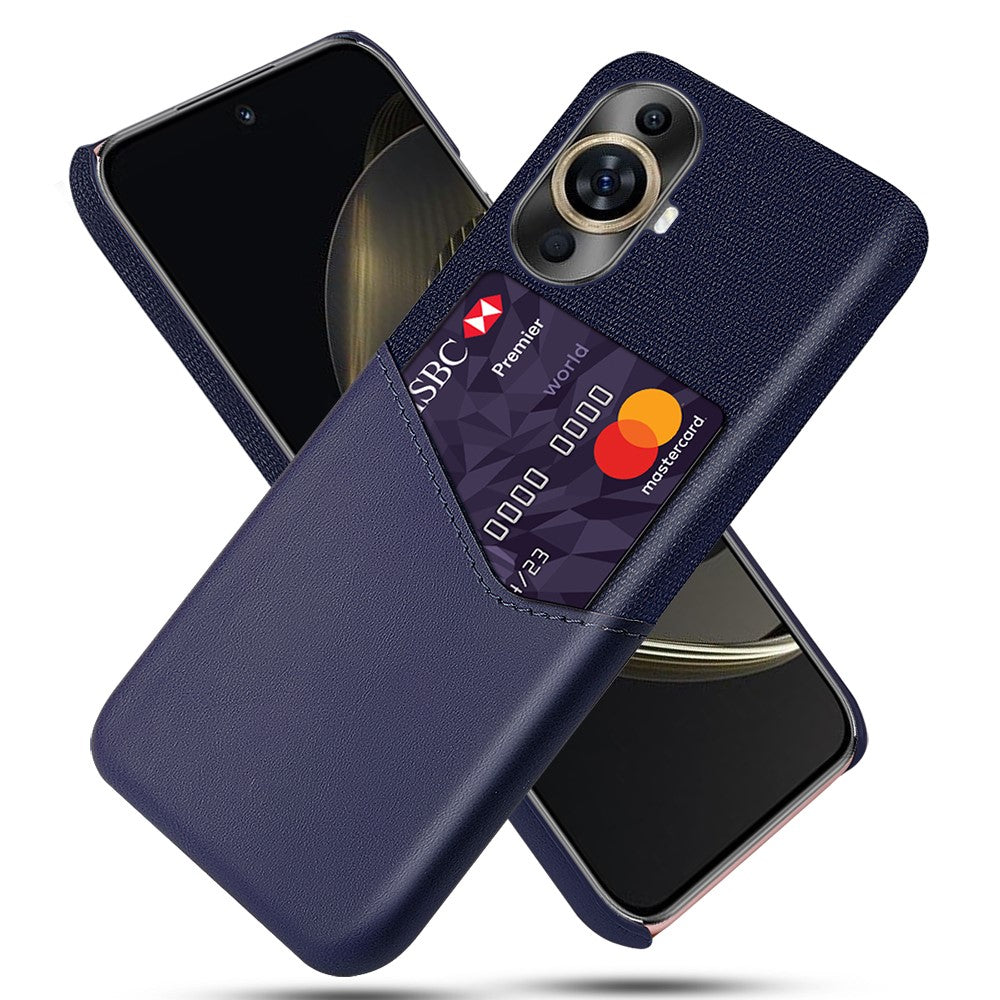 Card Holder Phone Case for Huawei nova 11 / nova 12s 4G / nova 12 Lite 4G , PU Leather Coated PC Cloth Texture Phone Cover