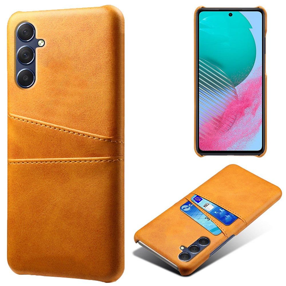 For Samsung Galaxy M54 5G / F54 5G Dual Card Slots Phone Case PU Leather Coated Hard PC Back Cover