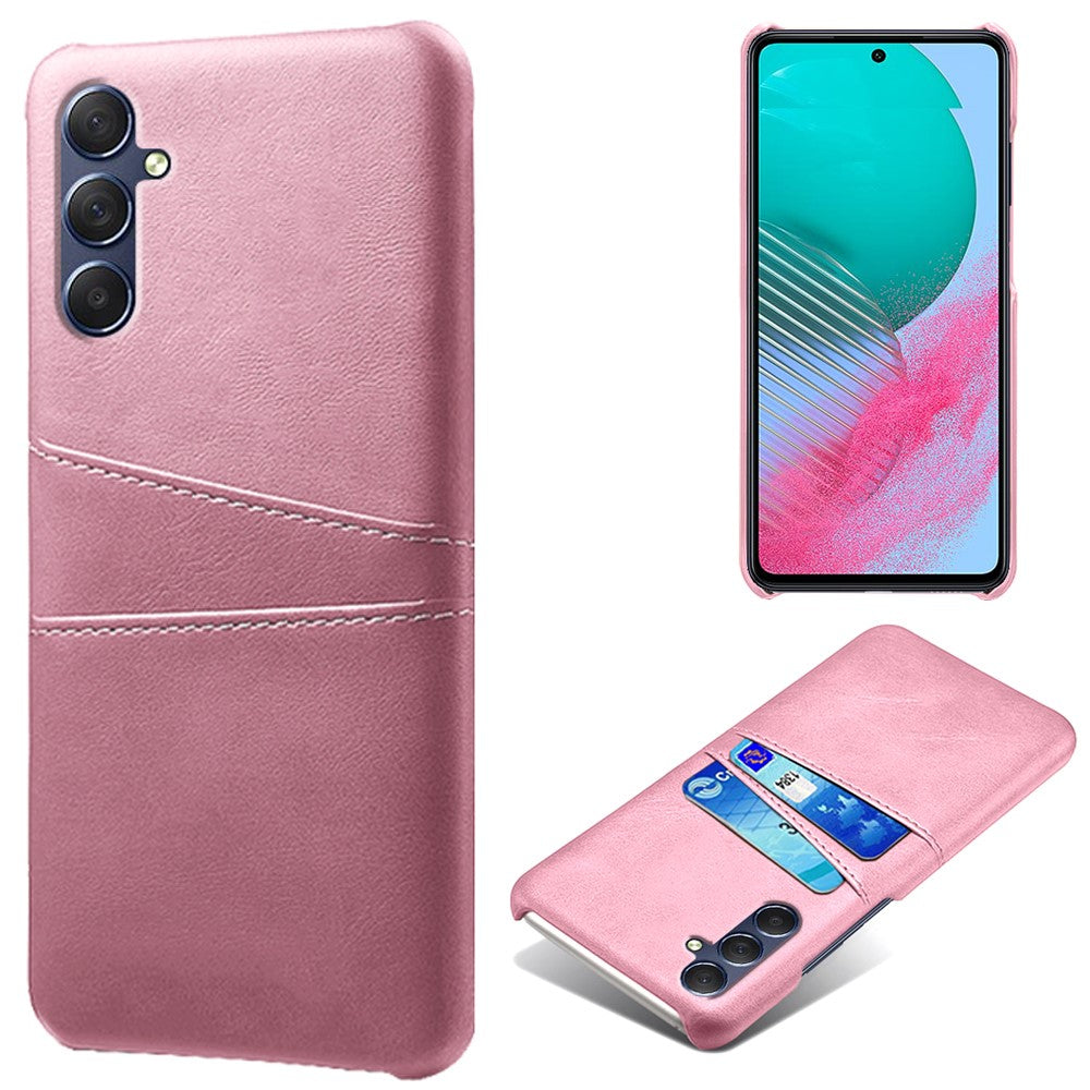 For Samsung Galaxy M54 5G / F54 5G Dual Card Slots Phone Case PU Leather Coated Hard PC Back Cover