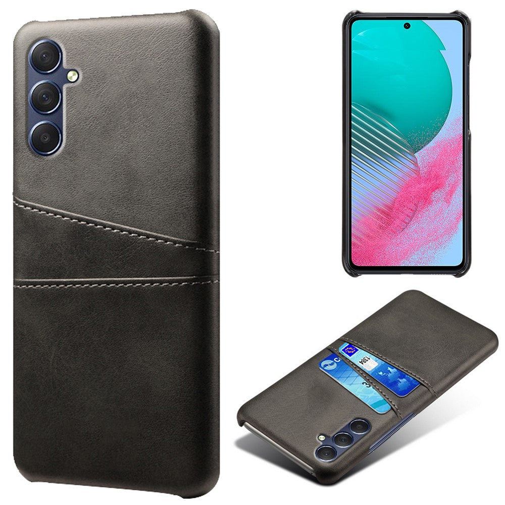 For Samsung Galaxy M54 5G / F54 5G Dual Card Slots Phone Case PU Leather Coated Hard PC Back Cover