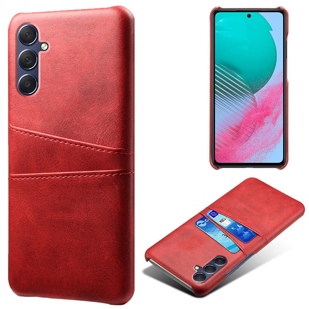 For Samsung Galaxy M54 5G / F54 5G Dual Card Slots Phone Case PU Leather Coated Hard PC Back Cover