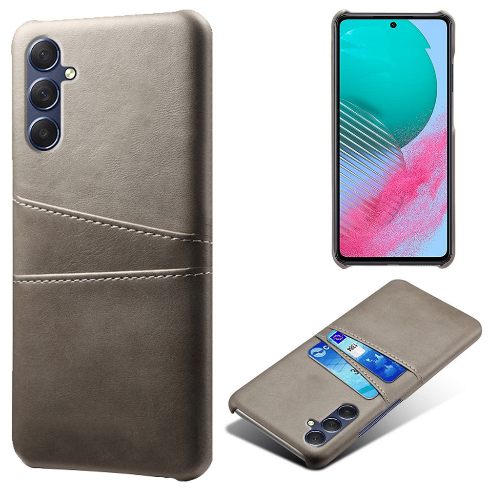 For Samsung Galaxy M54 5G / F54 5G Dual Card Slots Phone Case PU Leather Coated Hard PC Back Cover