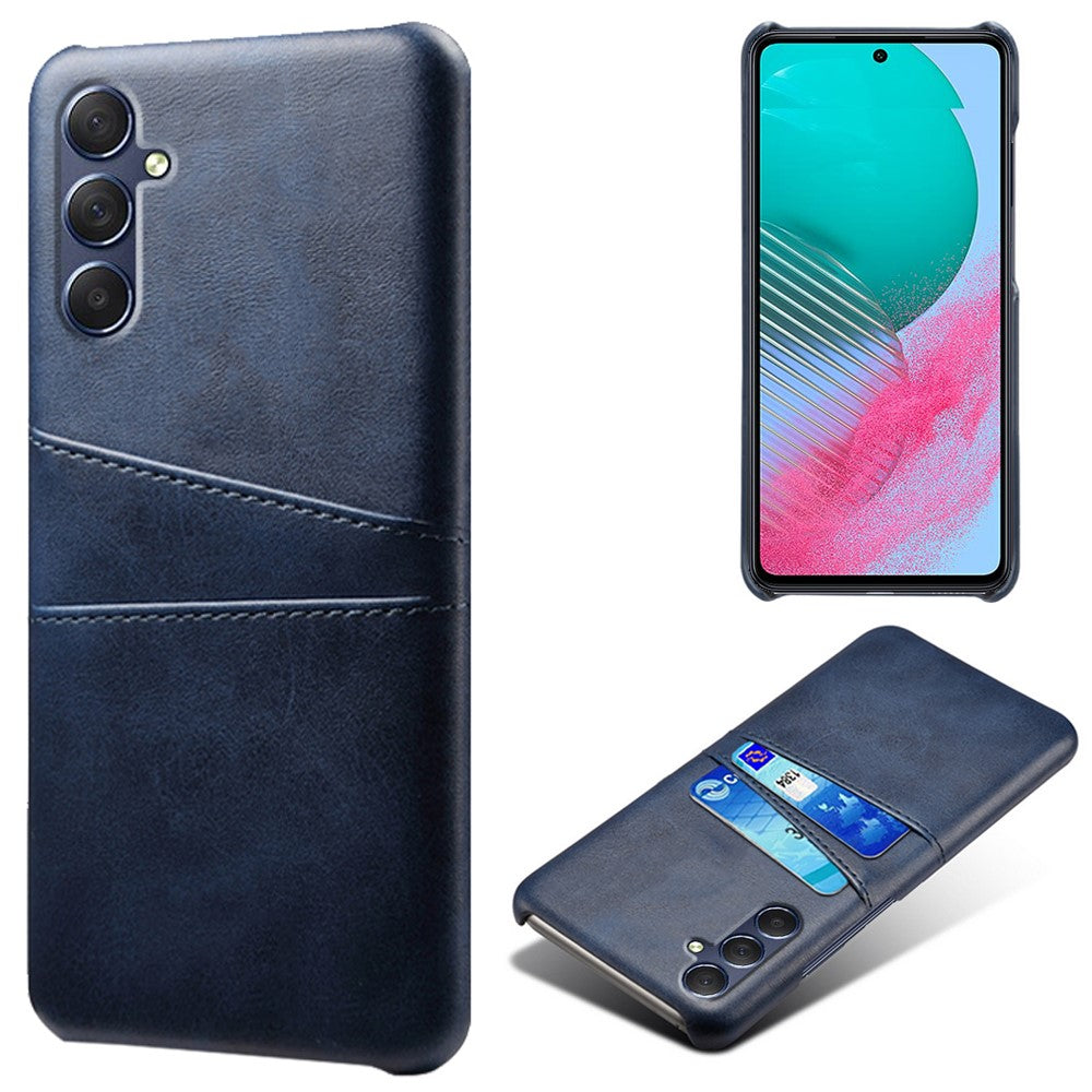 For Samsung Galaxy M54 5G / F54 5G Dual Card Slots Phone Case PU Leather Coated Hard PC Back Cover