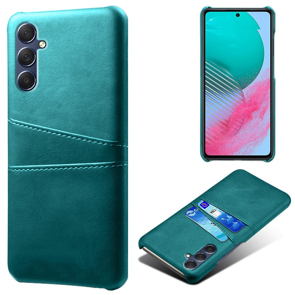 For Samsung Galaxy M54 5G / F54 5G Dual Card Slots Phone Case PU Leather Coated Hard PC Back Cover