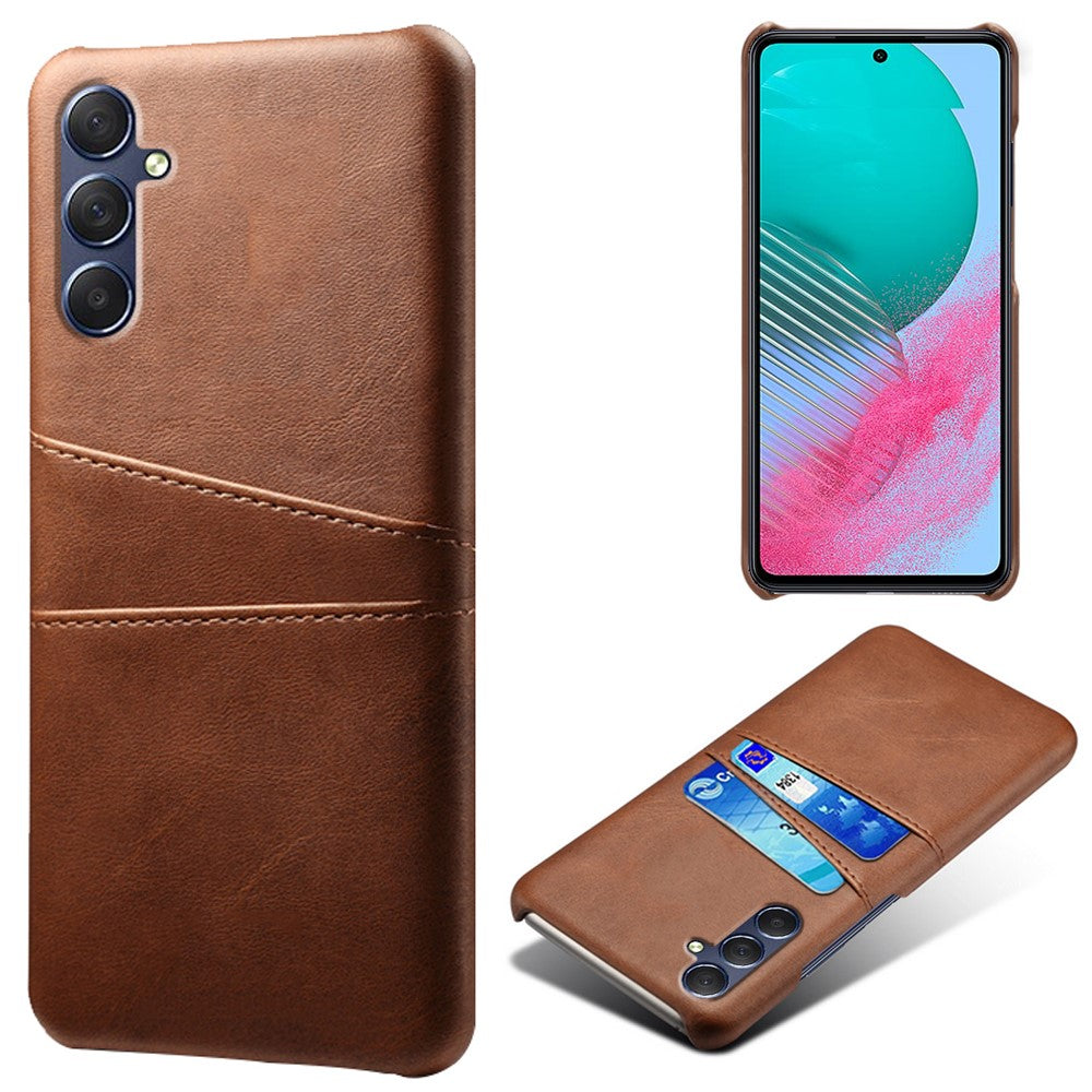For Samsung Galaxy M54 5G / F54 5G Dual Card Slots Phone Case PU Leather Coated Hard PC Back Cover