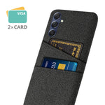 Phone Case for Samsung Galaxy M54 5G / F54 5G , PC + Cloth Anti-drop Cover with Dual Card Slots