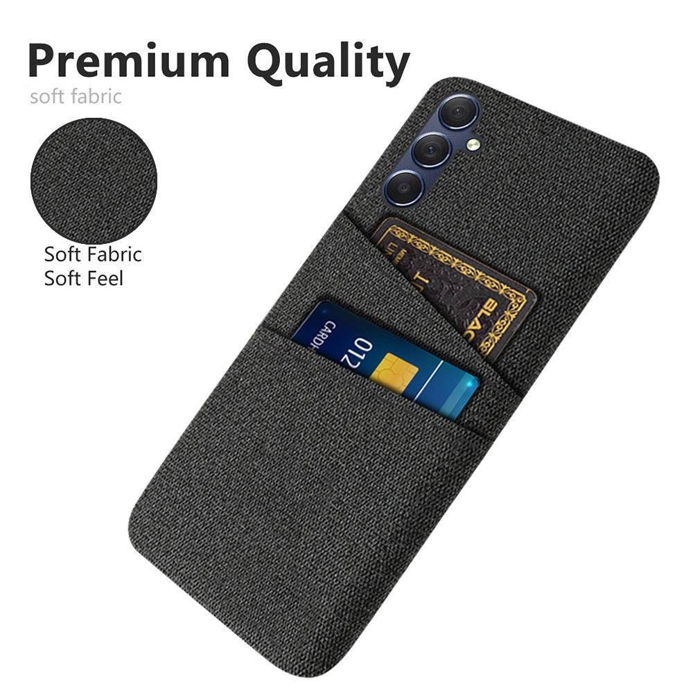 Phone Case for Samsung Galaxy M54 5G / F54 5G , PC + Cloth Anti-drop Cover with Dual Card Slots