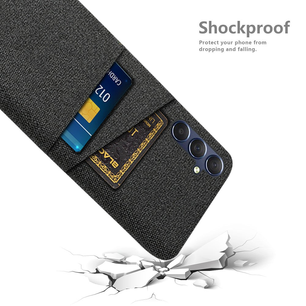 Phone Case for Samsung Galaxy M54 5G / F54 5G , PC + Cloth Anti-drop Cover with Dual Card Slots
