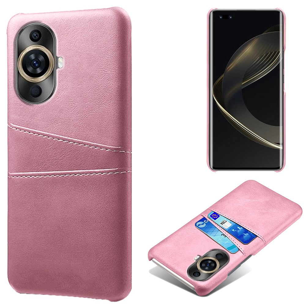 PU Leather+PC Case for Huawei nova 11 Pro / nova 11 Ultra , Shockproof Phone Cover with Dual Card Slots