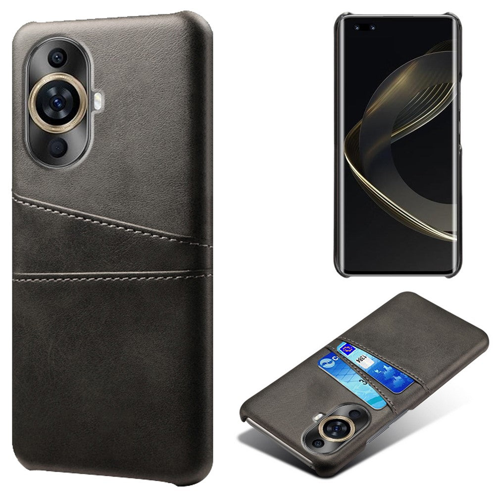 PU Leather+PC Case for Huawei nova 11 Pro / nova 11 Ultra , Shockproof Phone Cover with Dual Card Slots