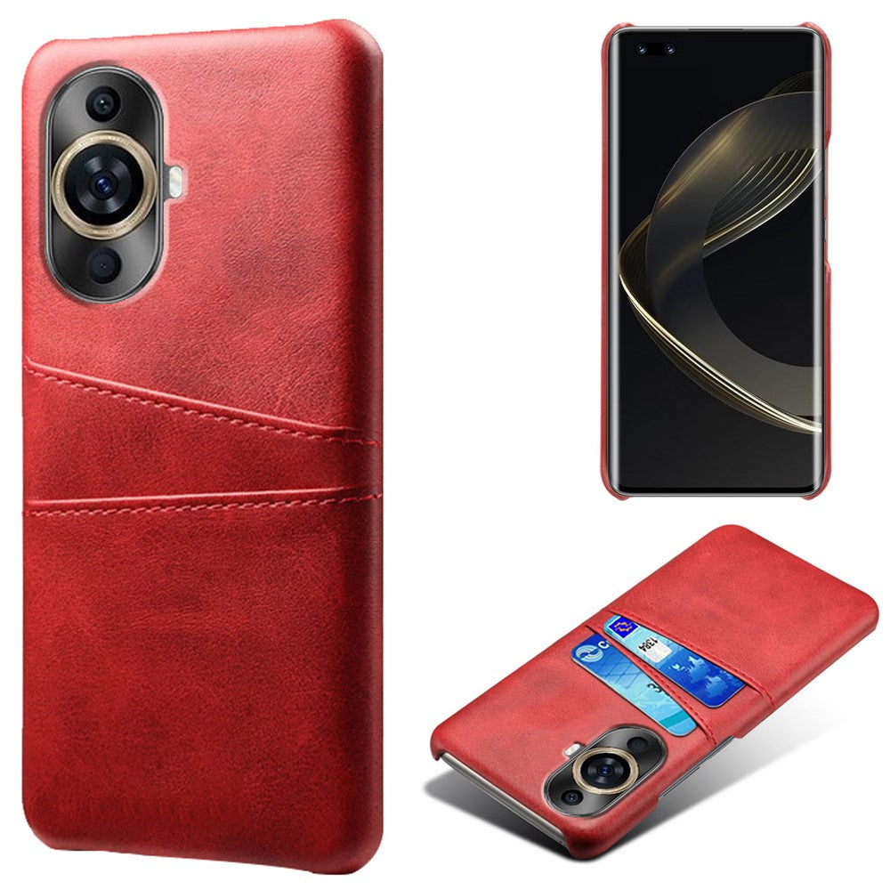 PU Leather+PC Case for Huawei nova 11 Pro / nova 11 Ultra , Shockproof Phone Cover with Dual Card Slots