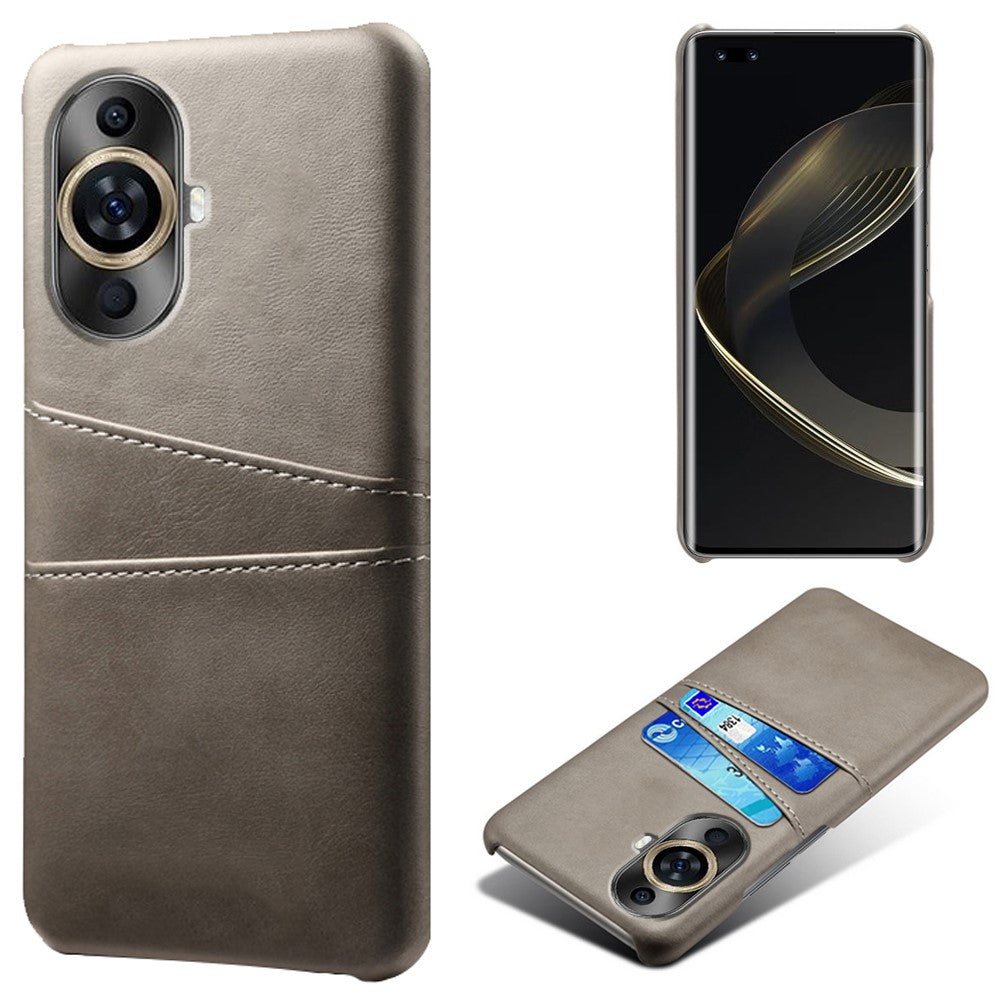 PU Leather+PC Case for Huawei nova 11 Pro / nova 11 Ultra , Shockproof Phone Cover with Dual Card Slots