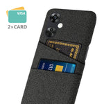 OnePlus Nord CE3 5G / CE 3 Lite 5G / Nord N30 5G-mobilcover i hård PC + stof, mobilcover med dobbelte kortpladser