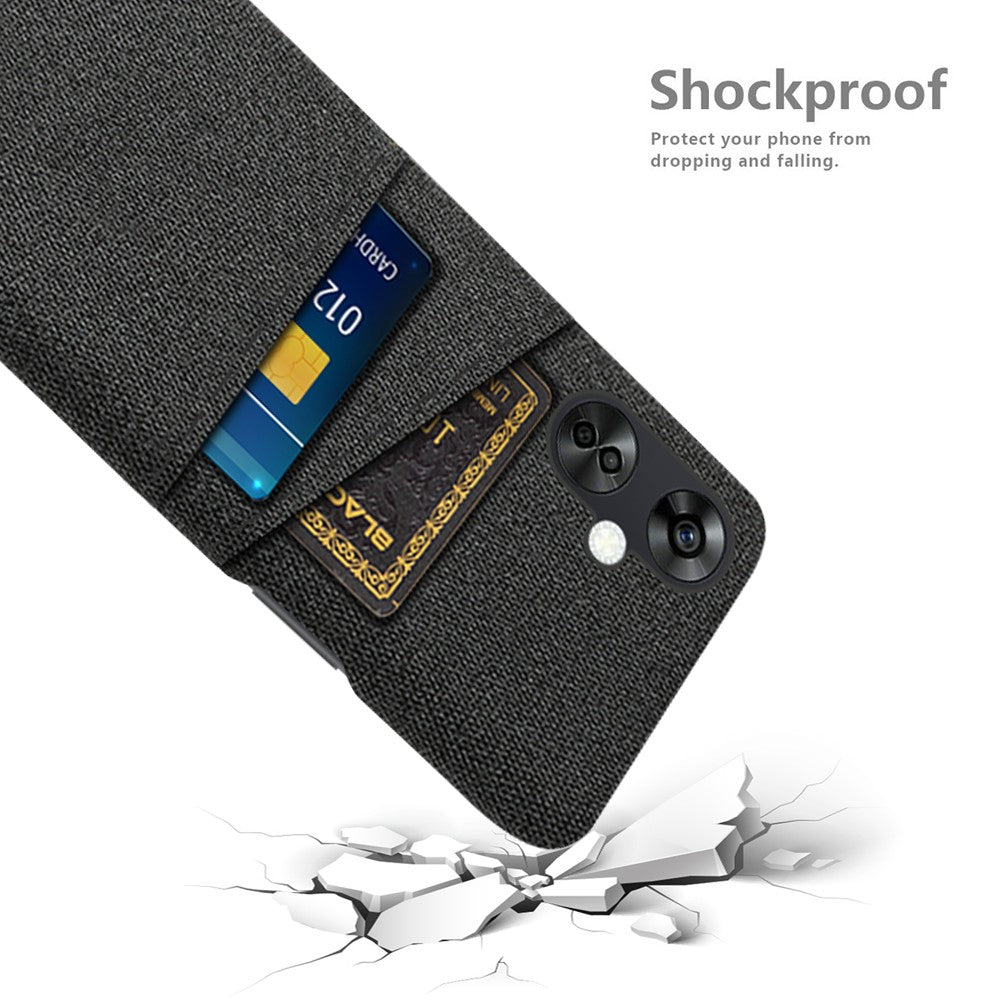 OnePlus Nord CE3 5G / CE 3 Lite 5G / Nord N30 5G-mobilcover i hård PC + stof, mobilcover med dobbelte kortpladser