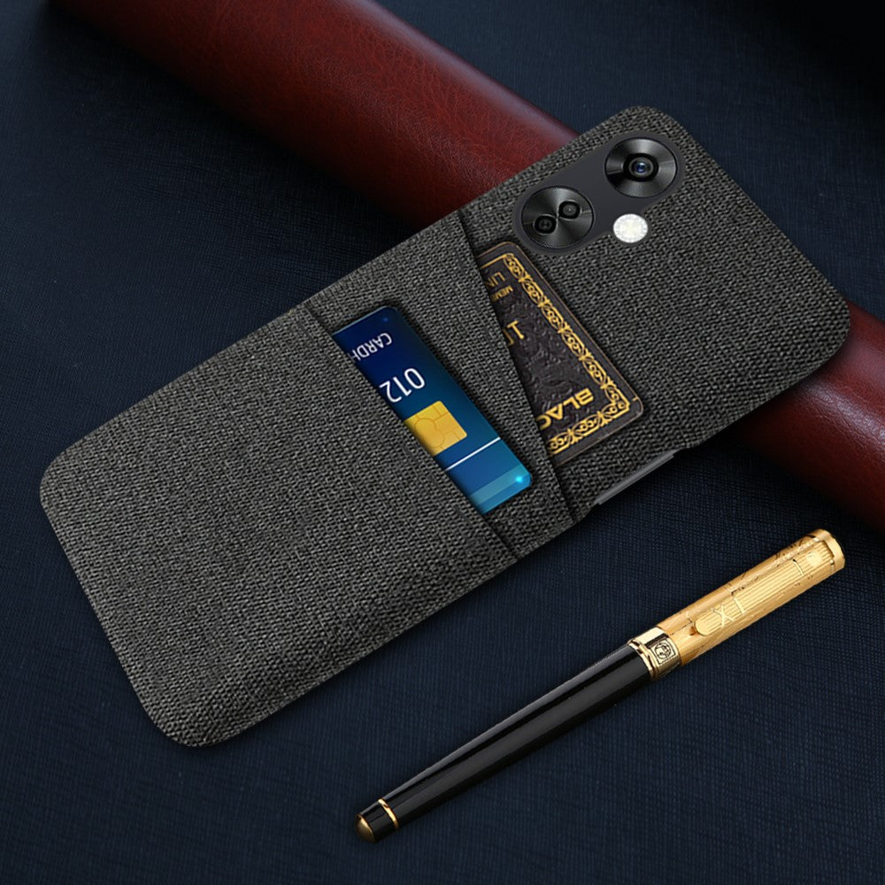 OnePlus Nord CE3 5G / CE 3 Lite 5G / Nord N30 5G-mobilcover i hård PC + stof, mobilcover med dobbelte kortpladser