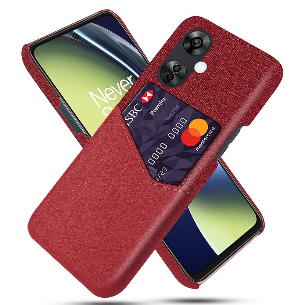Tygtexturerat mobilskal för OnePlus Nord CE3 5G / CE 3 Lite 5G / Nord N30 5G, PU-läder + PC-korthållare