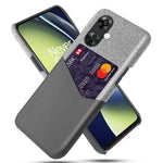 Tygtexturerat mobilskal för OnePlus Nord CE3 5G / CE 3 Lite 5G / Nord N30 5G, PU-läder + PC-korthållare