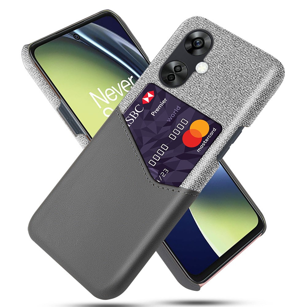 Tygtexturerat mobilskal för OnePlus Nord CE3 5G / CE 3 Lite 5G / Nord N30 5G, PU-läder + PC-korthållare