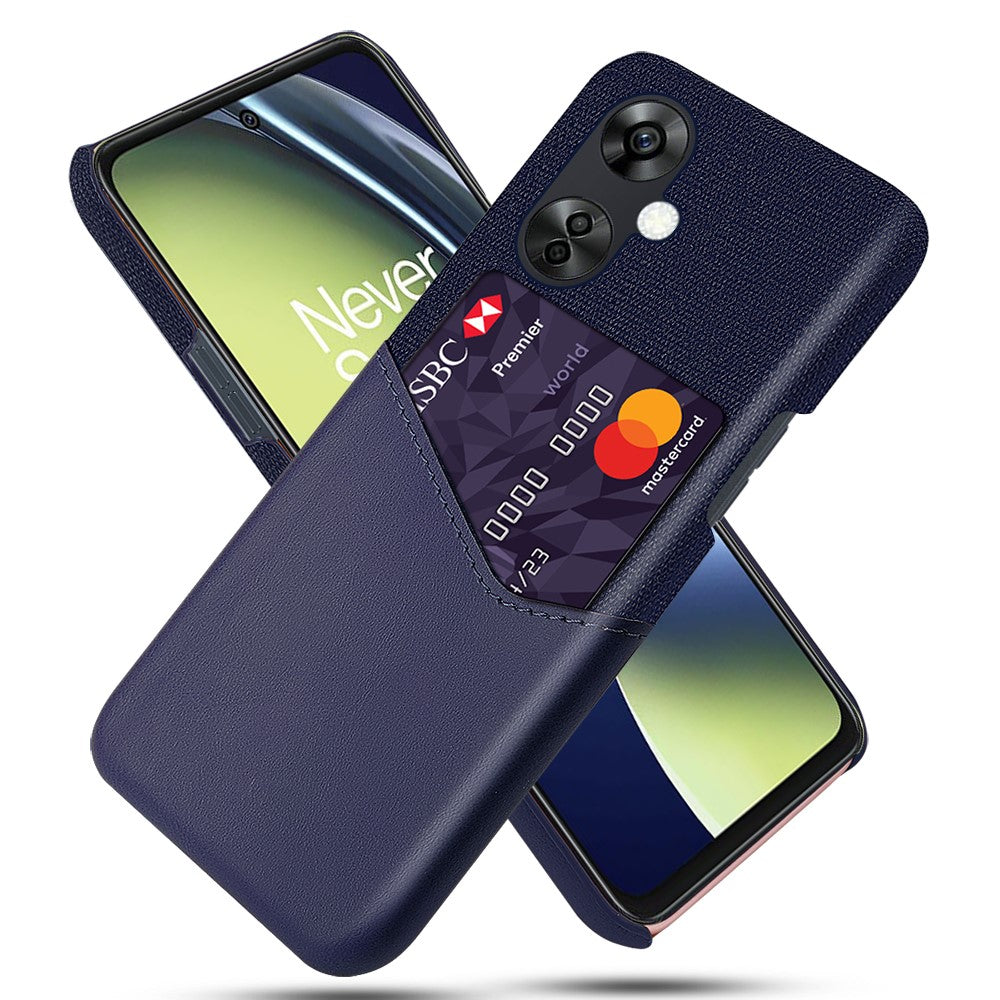 Tygtexturerat mobilskal för OnePlus Nord CE3 5G / CE 3 Lite 5G / Nord N30 5G, PU-läder + PC-korthållare