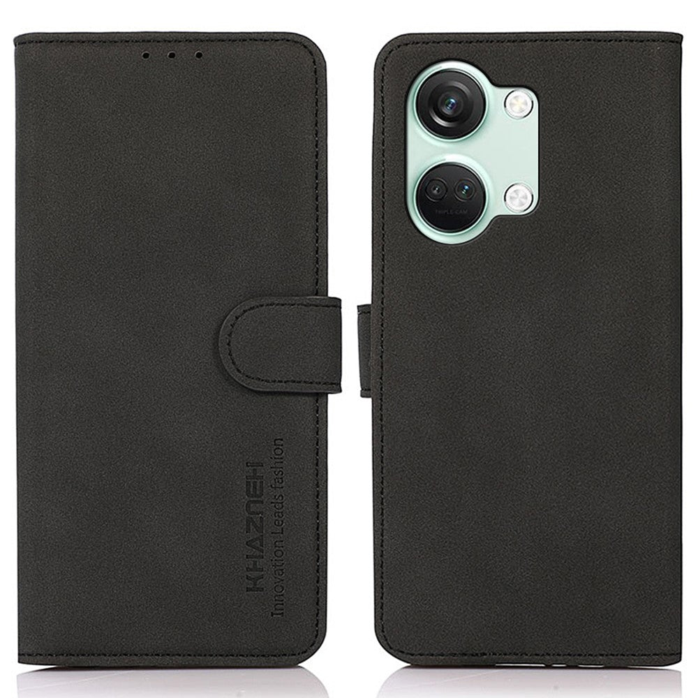 KHAZNEH For OnePlus Nord 3 5G / Ace 2V Anti-Fingerprint Textured Phone Case PU Leather Wallet Stand Phone Cover