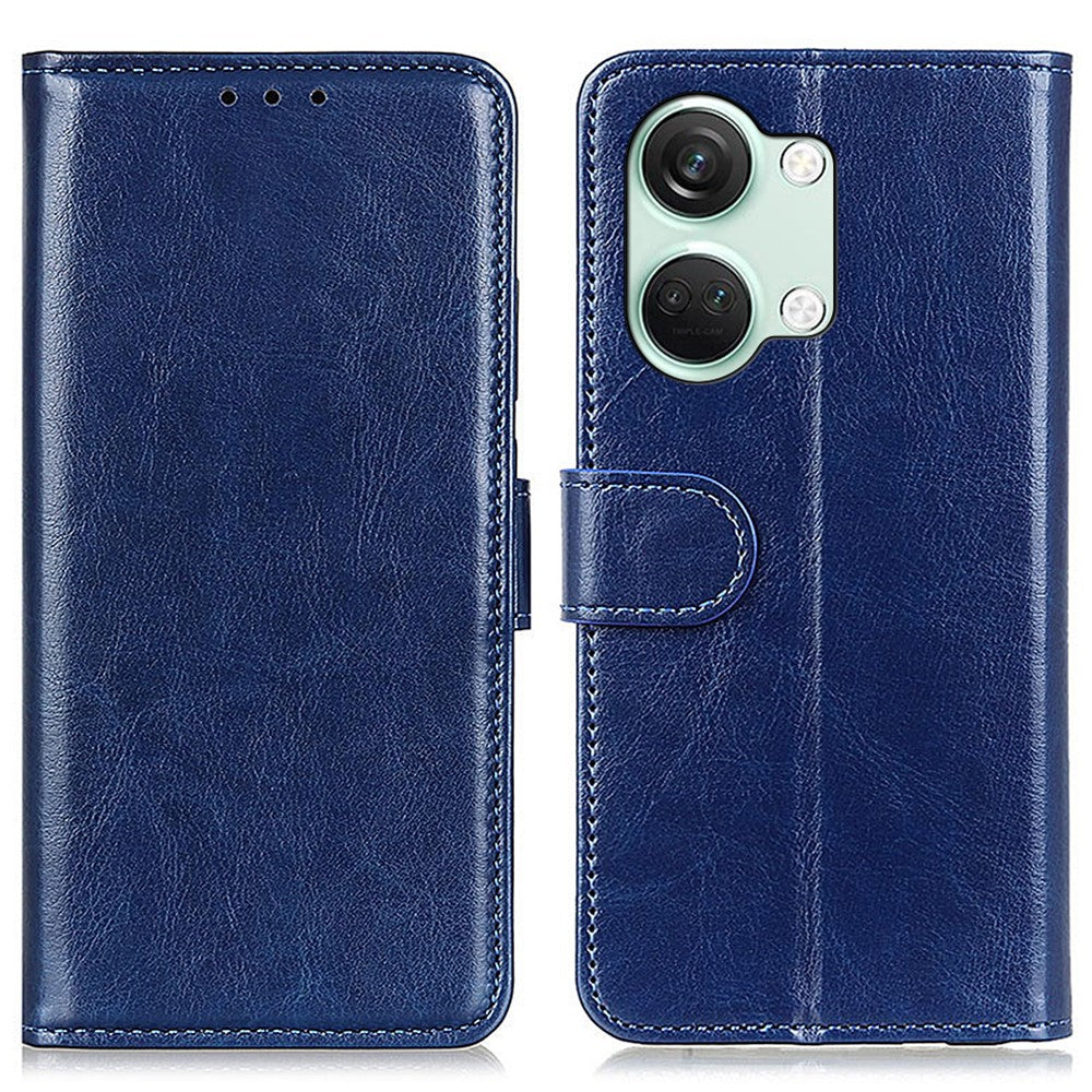 For OnePlus Nord 3 5G / Ace 2V Crazy Horse Texture Flip Phone Cover Wallet TPU+PU Leather Stand Case