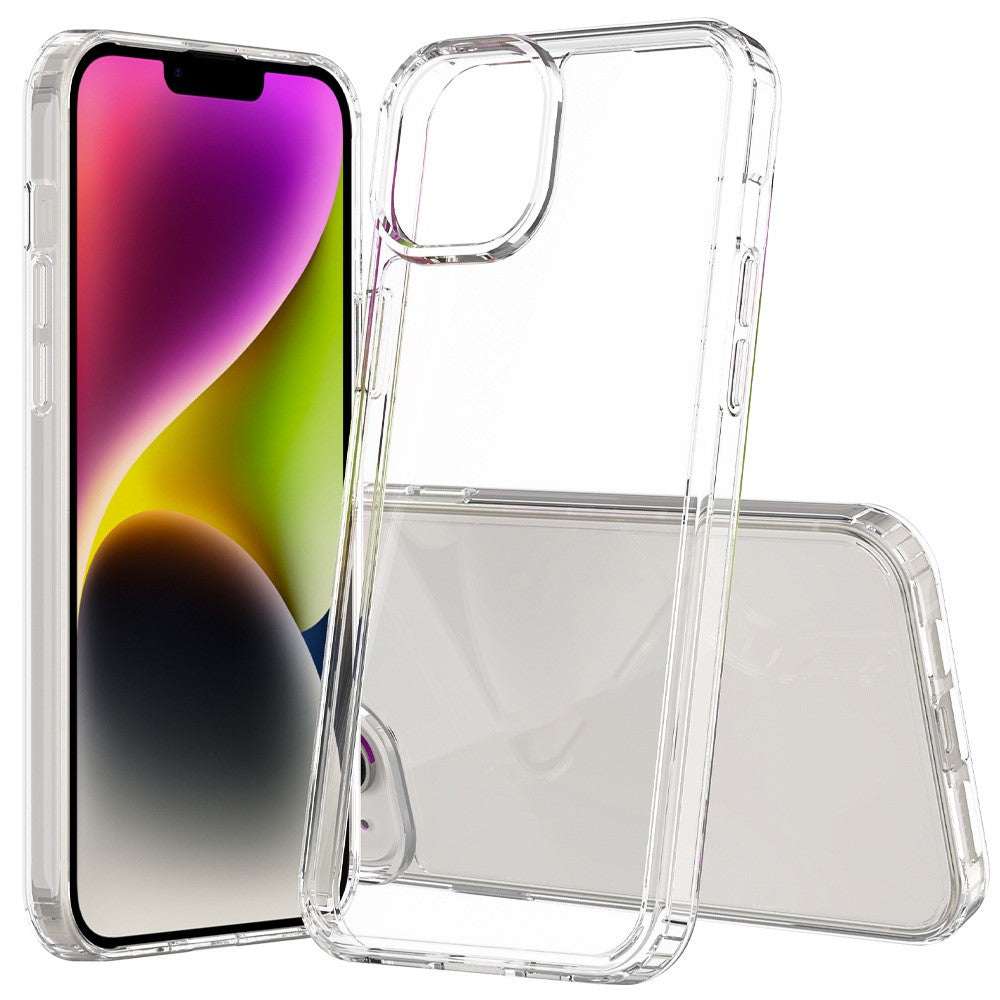 For iPhone 15 Plus Clear Acrylic+TPU Hybrid Phone Cover Anti-Scratch Mobile Phone Case Shell