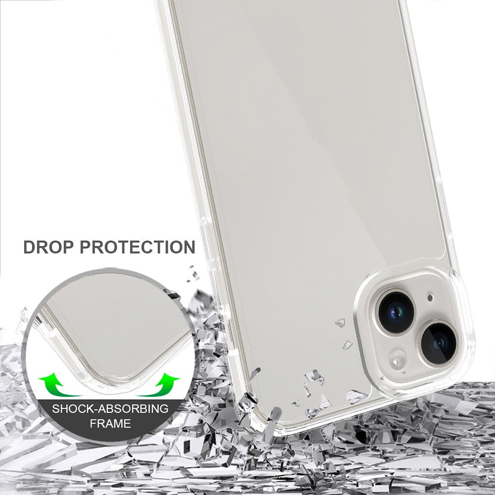 For iPhone 15 Plus Clear Acrylic+TPU Hybrid Phone Cover Anti-Scratch Mobile Phone Case Shell