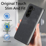For Samsung Galaxy Z Fold5 5G Vintage PU Leather+PC Phone Case Anti-Scratch Protective Cover