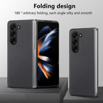 For Samsung Galaxy Z Fold5 5G Carbon Fiber Texture PU Leather+PC Case Precise Cutouts Phone Cover