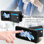Beskyttende pung-etui til Samsung Galaxy Z Flip5 5G retro PU-læder PC-telefoncover med støttefod