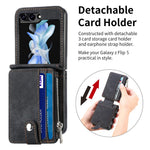 Beskyttende pung-etui til Samsung Galaxy Z Flip5 5G retro PU-læder PC-telefoncover med støttefod