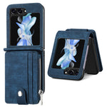 Beskyttende pung-etui til Samsung Galaxy Z Flip5 5G retro PU-læder PC-telefoncover med støttefod