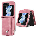 Beskyttende pung-etui til Samsung Galaxy Z Flip5 5G retro PU-læder PC-telefoncover med støttefod