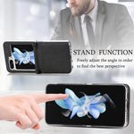 Protective Slim Case for Samsung Galaxy Z Flip5 5G Litchi Texture Card Holder PU Leather PC Phone Cover