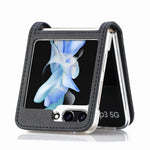 Protective Slim Case for Samsung Galaxy Z Flip5 5G Litchi Texture Card Holder PU Leather PC Phone Cover