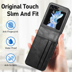 Wallet Phone Case for Samsung Galaxy Z Flip5 5G Anti-Drop PU Leather PC Phone Shell