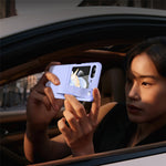 Slim Case for Samsung Galaxy Z Flip5 5G Protective PU Leather PC Phone Cover with Finger Strap