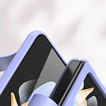 Slim Case for Samsung Galaxy Z Flip5 5G Protective PU Leather PC Phone Cover with Finger Strap
