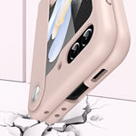 Slim Case for Samsung Galaxy Z Flip5 5G Protective PU Leather PC Phone Cover with Finger Strap