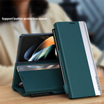 For Samsung Galaxy Z Fold5 5G Shockproof Case PU Leather+PC Phone Cover with Pencil