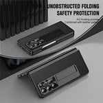 For Samsung Galaxy Z Fold5 5G Litchi Texture Leather PC Case Shockproof Kickstand Phone Cover
