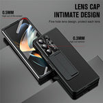 For Samsung Galaxy Z Fold5 5G Litchi Texture Leather PC Case Shockproof Kickstand Phone Cover