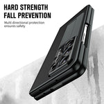 For Samsung Galaxy Z Fold5 5G Litchi Texture Leather PC Case Shockproof Kickstand Phone Cover