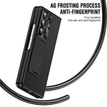 For Samsung Galaxy Z Fold5 5G Litchi Texture Leather PC Case Shockproof Kickstand Phone Cover