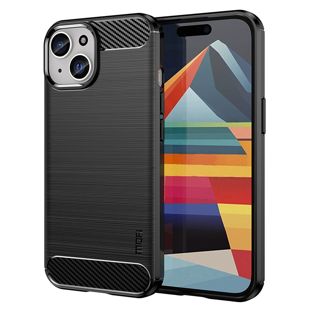 MOFI JK TPU Series-1 for iPhone iPhone 15 Plus TPU Phone Case Carbon Fiber Anti-scratch Brushed Phone Cover