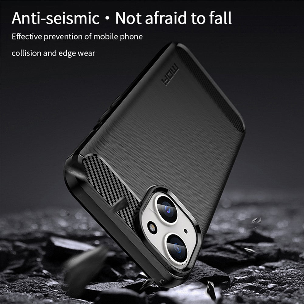 MOFI JK TPU Series-1 for iPhone iPhone 15 Plus TPU Phone Case Carbon Fiber Anti-scratch Brushed Phone Cover